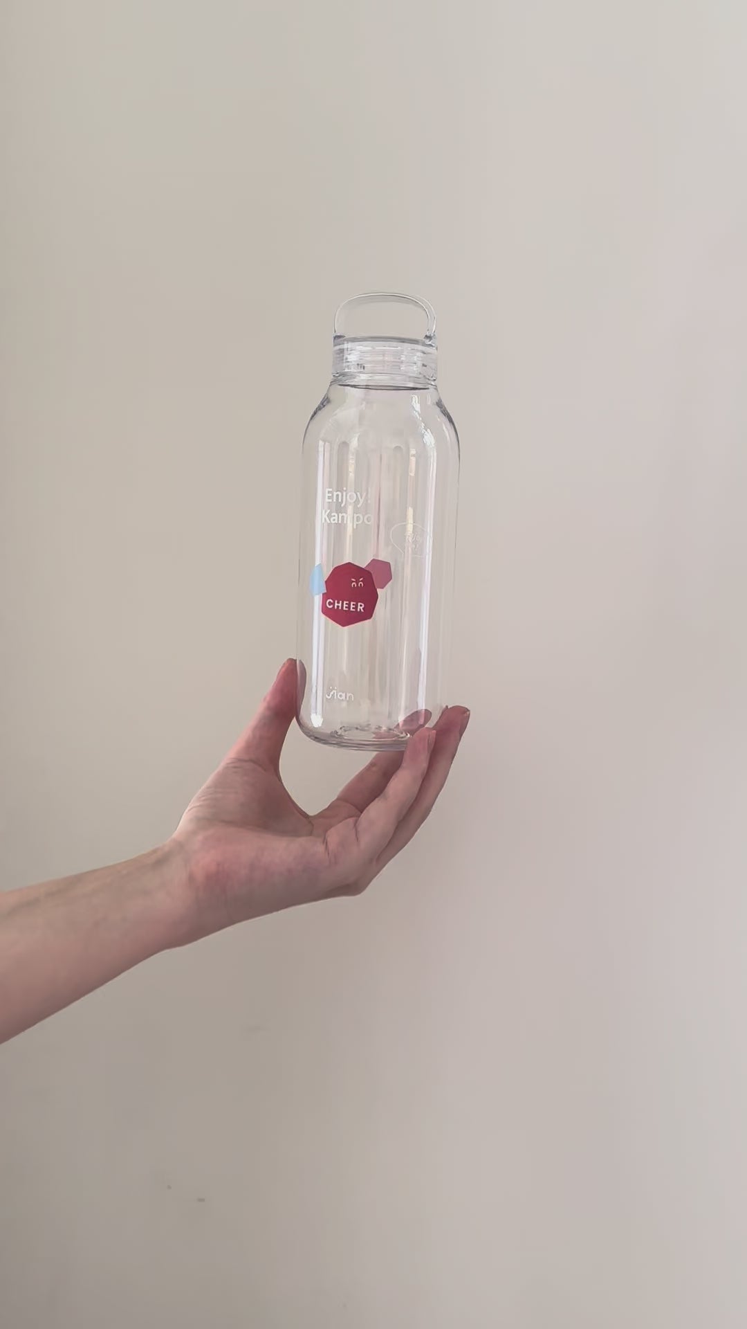 jianオリジナルウォーターボトル 500ml + チアちゃんラベル（貼付済